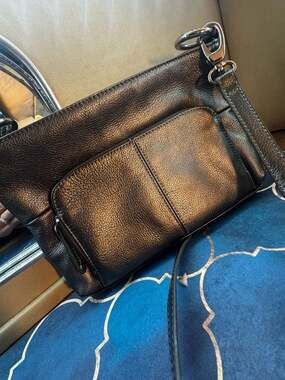 Tignanello Silver metallic leather Crossbody